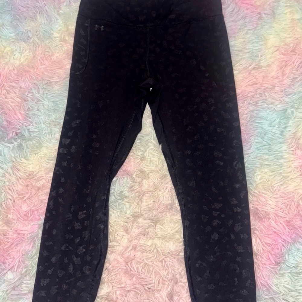Black Cheetah Under Armour Leggings Large NWOT